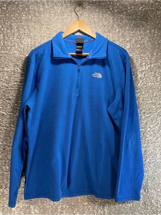 The North Face Other - The North Face Sweater Mens Large Blue Fleece 1/4 Zip Mock Neck Pullover LOGO